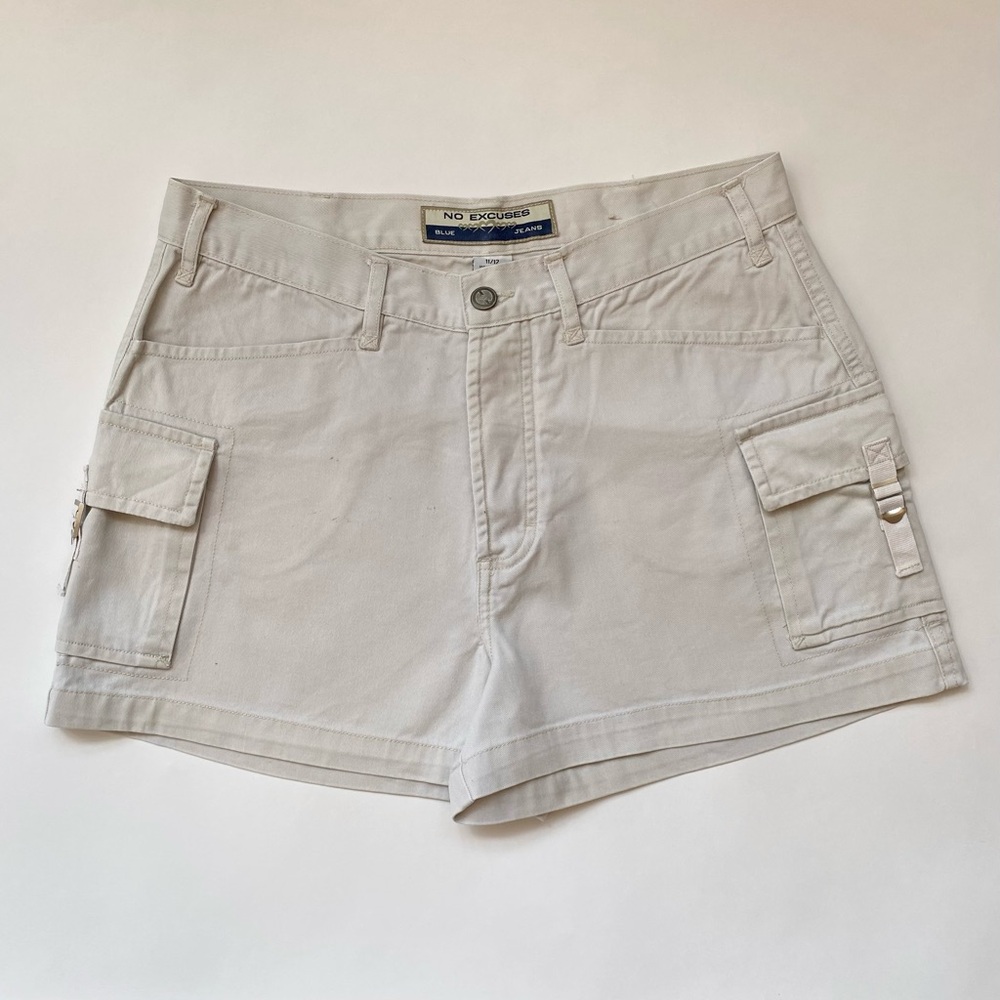 Vintage No Excuses Blue Jeans Cargo Mini Shorts